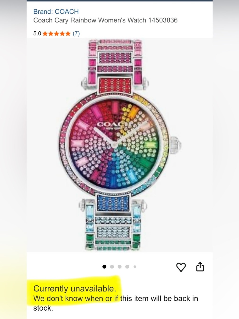 Cary Rainbow Coach Watch - Picture 3 of 14